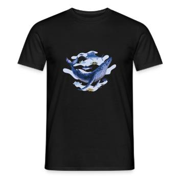 Fish Fish Sea Creatures Whale Marine Mammal - Men's T-Shirt - black - Front - AI Model Male 178 light (178cm)