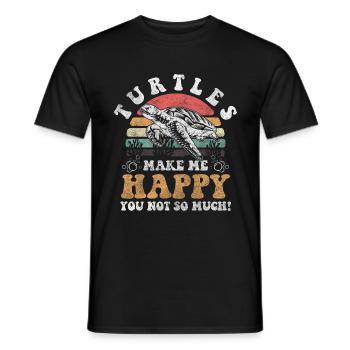 Turtle Sea Creatures Environmentalist - Men's T-Shirt - black - Front - AI Model Male 178 light (178cm)