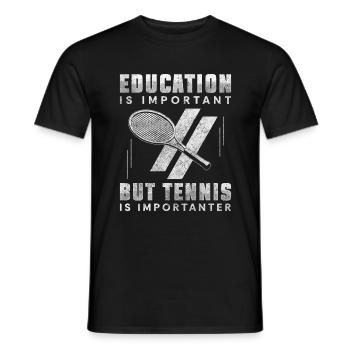 Tennis Competitive Sports Hitting Backhand - Men's T-Shirt - black - Front - AI Model Male 178 light (178cm)