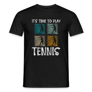 Tennis Hobby Winner Serve - Men's T-Shirt - black - Front - AI Model Male 178 light (178cm)