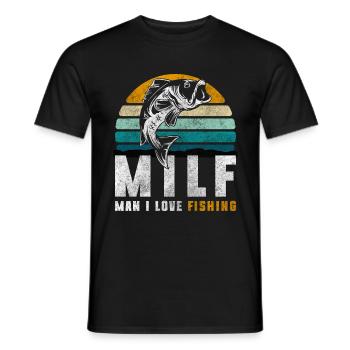 Pêche au brochet perche - T-shirt homme - noir - Devant - AI Model Male 178 light (178cm)