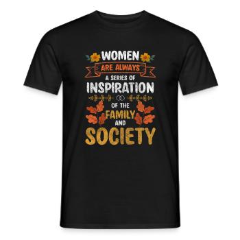 Women Girl Power Feminine Retro - Men's T-Shirt - black - Front - AI Model Male 178 light (178cm)