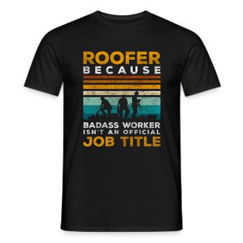 roofer craft house building guild clothing - Men's T-Shirt - black - Front - AI Model Male 178 light (178cm)
