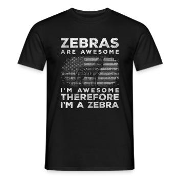 zebras animal steppe Kenya - Men's T-Shirt - black - Front - AI Model Male 178 light (178cm)