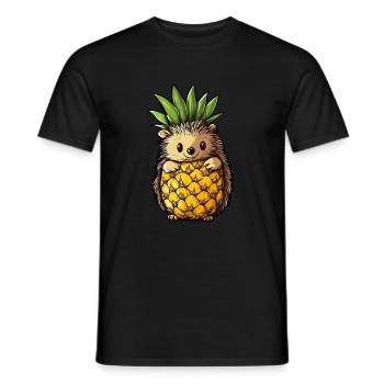 Hérisson ananas - T-shirt homme - noir - Devant - AI Model Male 178 light (178cm)