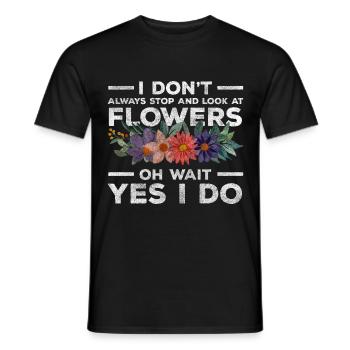 Fleurs parfum anniversaire romantique - T-shirt homme - noir - Devant - AI Model Male 178 light (178cm)