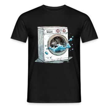 Washing machine - Men's T-Shirt - black - Front - AI Model Male 178 light (178cm)
