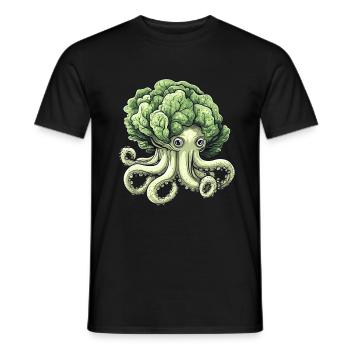 Octopus cabbage - Men's T-Shirt - black - Front - AI Model Male 178 light (178cm)