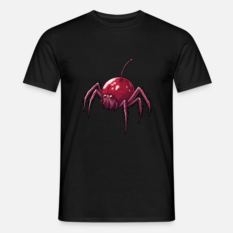 Kirschspinne Kirsche Spinne - Männer T-Shirt - Schwarz