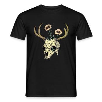 Wendigo Crâne Floral Wild - T-shirt homme - noir - Devant - AI Model Male 178 light (178cm)