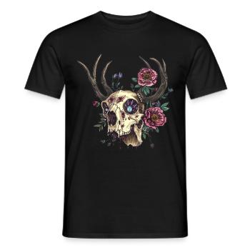 Wendigo Crâne Floral Wild - T-shirt homme - noir - Devant - AI Model Male 178 light (178cm)