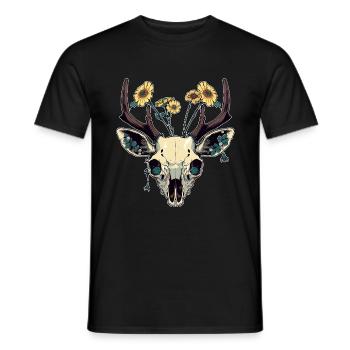 Wendigo Crâne Floral Wild - T-shirt homme - noir - Devant - AI Model Male 178 light (178cm)