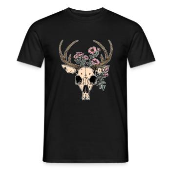 Wendigo Crâne Floral Wild - T-shirt homme - noir - Devant - AI Model Male 178 light (178cm)