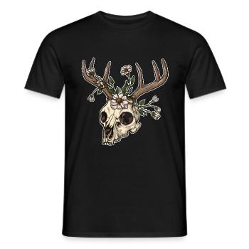 Wendigo Crâne Floral Wild - T-shirt homme - noir - Devant - AI Model Male 178 light (178cm)