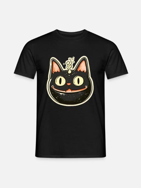 Cat Cauldron Cat Witch Halloween - Men's T-Shirt - black