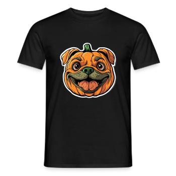 Citrouille Chien Halloween Chien Citrouille - T-shirt homme - noir - Devant - AI Model Male 178 light (178cm)