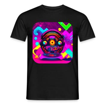 Retro vintage 80s pop culture - Men's T-Shirt - black - Front - AI Model Male 178 light (178cm)