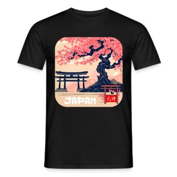 Japon Culture Temples Vacances - T-shirt homme - noir - Devant - AI Model Male 178 light (178cm)