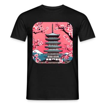 Asie Vacances Temple Relax - T-shirt homme - noir - Devant - AI Model Male 178 light (178cm)
