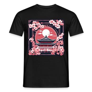 Temples Tokyo Culture Tour du Monde - T-shirt homme - noir - Devant - AI Model Male 178 light (178cm)