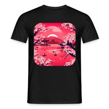 Tour du monde en Asie Temple Relax - T-shirt homme - noir - Devant - AI Model Male 178 light (178cm)
