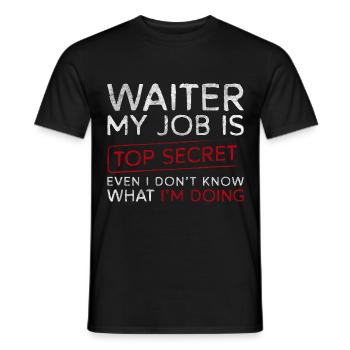 Waiter Tipping Service Gastronomy Chef - Men's T-Shirt - black - Front - AI Model Male 178 light (178cm)