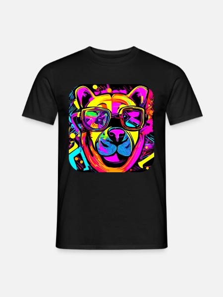 Neon Style Bear Neon Sign - Men's T-Shirt - black