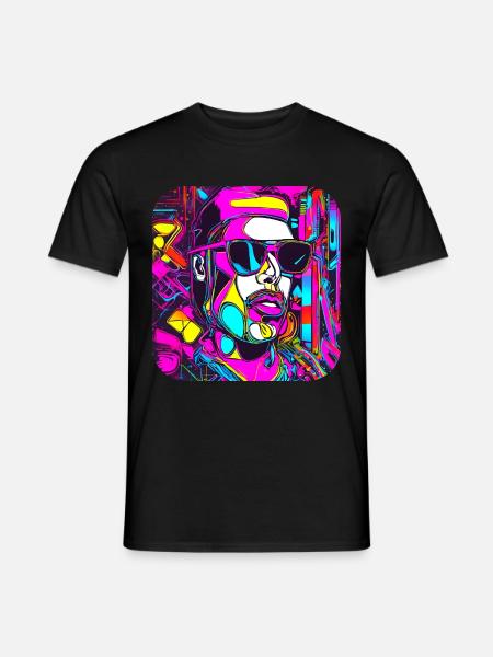 Neon Style UV Glow Party Trend - Männer T-Shirt - Schwarz