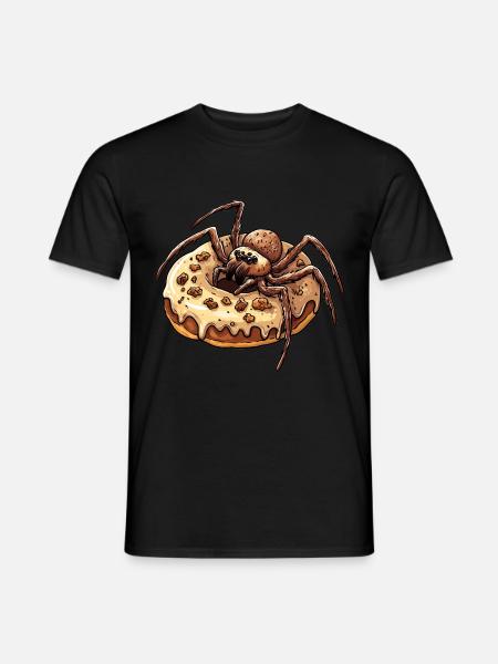 Donut Spider Funny Creative Motif - Men's T-Shirt - black