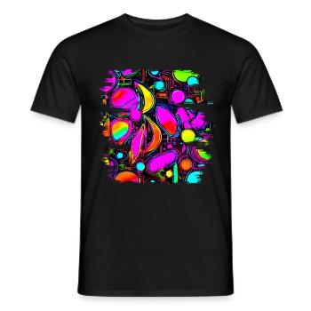 Neon Creative Cyberglow Modern Style - Men's T-Shirt - black - Front - AI Model Male 178 light (178cm)