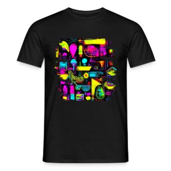 Neon Creative Cyberglow Modern Style - Men's T-Shirt - black - Front - AI Model Male 178 light (178cm)