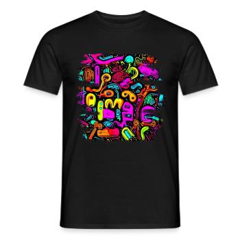 Neon Stil UV House Style - Men's T-Shirt - black - Front - AI Model Male 178 light (178cm)