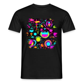 Neon Farben Leuchtend Stil UV - Männer T-Shirt - Schwarz - Vorne - AI Model Male 178 light (178cm)