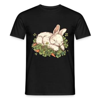 Lapin endormi Pâques - T-shirt homme - noir - Devant - AI Model Male 178 light (178cm)
