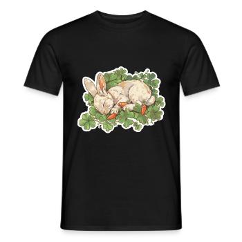 Lapin endormi Pâques - T-shirt homme - noir - Devant - AI Model Male 178 light (178cm)