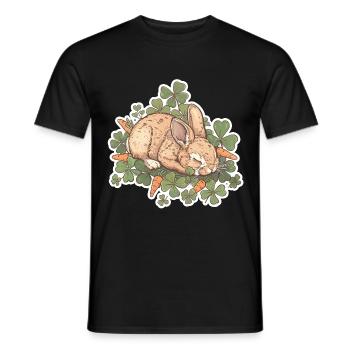 Lapin endormi Pâques - T-shirt homme - noir - Devant - AI Model Male 178 light (178cm)