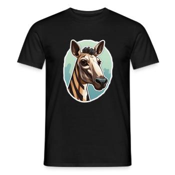 Tête D’okapi Motif Animalier Rare - T-shirt homme - noir - Devant - AI Model Male 178 light (178cm)