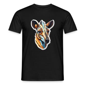 Tête D’okapi Motif Animalier Rare - T-shirt homme - noir - Devant - AI Model Male 178 light (178cm)
