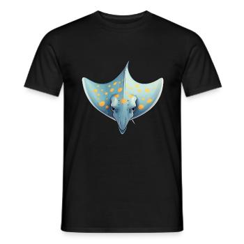 Raie Océan Motif Amoureux de la Mer - T-shirt homme - noir - Devant - AI Model Male 178 light (178cm)