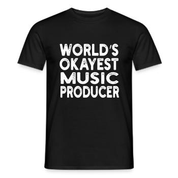 World's Okayest Music Producer Music Producer - Men's T-Shirt - black - Front - AI Model Male 178 light (178cm)
