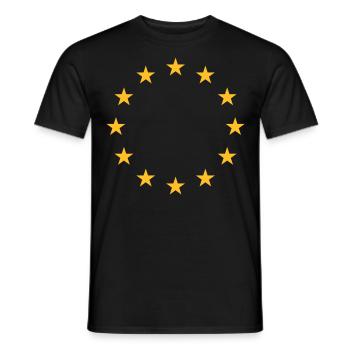 Étoiles européennes - T-shirt homme - noir - Devant - AI Model Male 178 light (178cm)