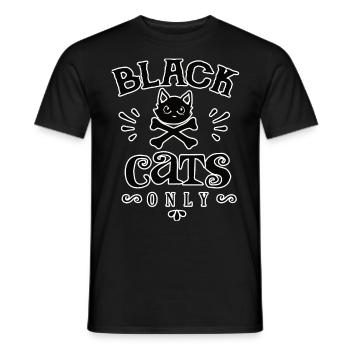Black cat - Men's T-Shirt - black - Front - AI Model Male 178 light (178cm)