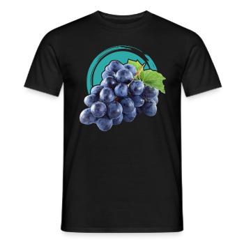 Grapes, fruit, blue, yummy, gift idea - Men's T-Shirt - black - Front - AI Model Male 178 light (178cm)