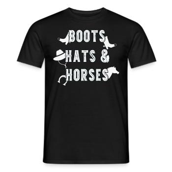 Country Westernhut Westernstiefel Spruch - Männer T-Shirt - Schwarz - Vorne - AI Model Male 178 light (178cm)