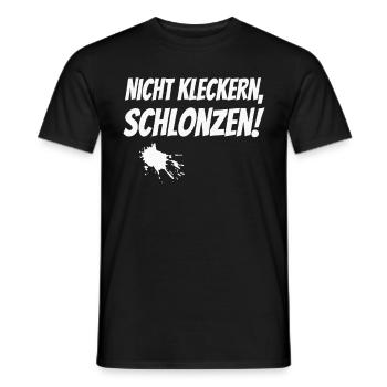 Nicht kleckern schlonzen Sex Witz - Männer T-Shirt - Schwarz - Vorne - AI Model Male 178 light (178cm)