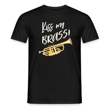 Kiss My Brass Band Trompete - Männer T-Shirt - Schwarz - Vorne - AI Model Male 178 light (178cm)