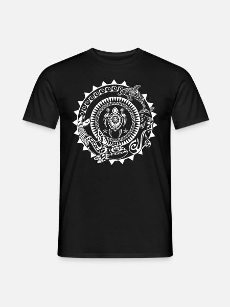 Maori Tattoo Schildkröte Delfin Wal - Männer T-Shirt - Schwarz