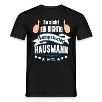 Kompetenter Hausmann Geschenk - Männer T-Shirt - Schwarz - Vorne - AI Model Male 178 light (178cm)
