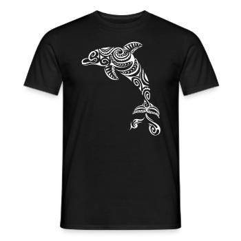 Tattoo Dauphin Maori Plongée - T-shirt homme - noir - Devant - AI Model Male 178 light (178cm)