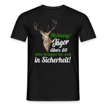 Jaeger ueber 50 lustiges Geschenk - Männer T-Shirt - Schwarz - Vorne - AI Model Male 178 light (178cm)